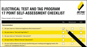 17 Point Test Tag Program Checklist.