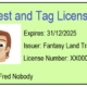 Test and tag license check