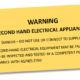 Label second hand appliance